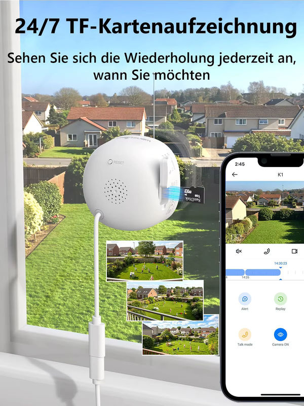 Wansview Fenster-Sicherheitskamera 3MP 2K mit Dual-Band 2,4G & 5G WLAN, Starlight Vollfarb-Nachtsicht, 105° Weitwinkel, 4mm Objektiv, Zwei-Wege-Audio und Bewegungserkennung in Weiß - Bild 6