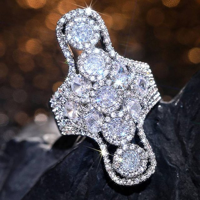 Huitan Ring, Silber, Zirkonia, Damen - Bild 1