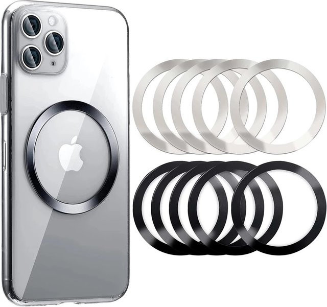 Awkanger MagSafe Magnetische Metallringe in Silber für iPhone 16 15 Pro Max sowie Samsung Huawei und Xiaomi zur magnetischen Adsorption - Bild 1