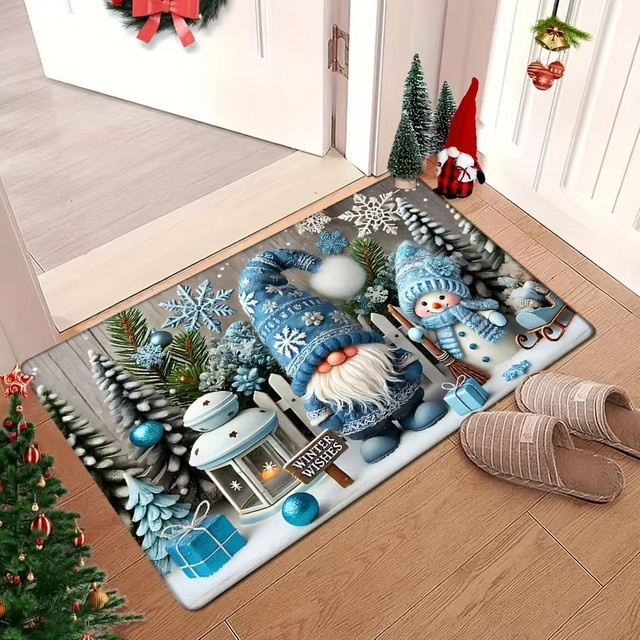 VIKAMA Weihnachts Fußmatte mit Weihnachtsbaum-Motiv, wasserdicht, mehrfarbig, B/T: 60 x 40 cm - Bild 1