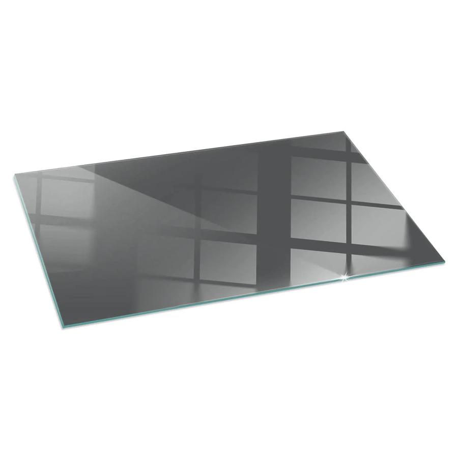Tulup Glasplatte für Kamin als Funkenschutzplatte in Grau, B: 140 cm, T: 70 cm - Bild 2