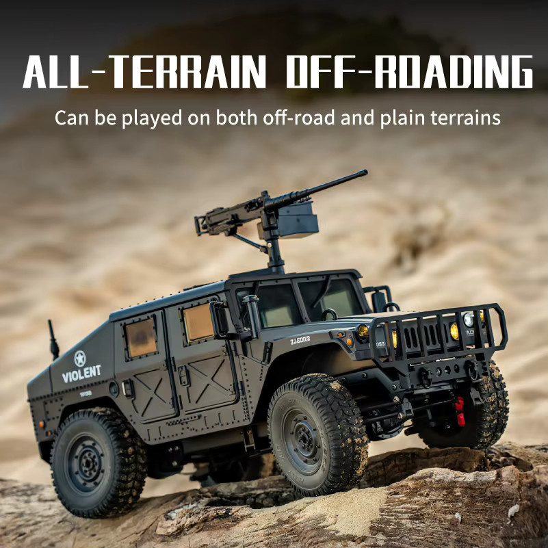 RC Auto Simulation 4x4 All-Terrain Off-Road Klettern Fahrzeug, 1:14, Fernbedienung, Militär Jeep - Bild 2