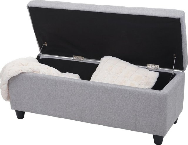 MCW Aufbewahrungstruhe Kriens Sitzbank aus Textil in Grau, B/T/H: 114 x 45 x 45 cm - Bild 1
