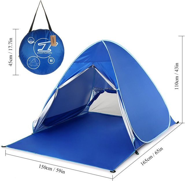 DIYelecs Automatisches Sofort-Aufklapp-Strandzelt mit UV-Schutz in Royal Blue aus Polyester - Bild 1