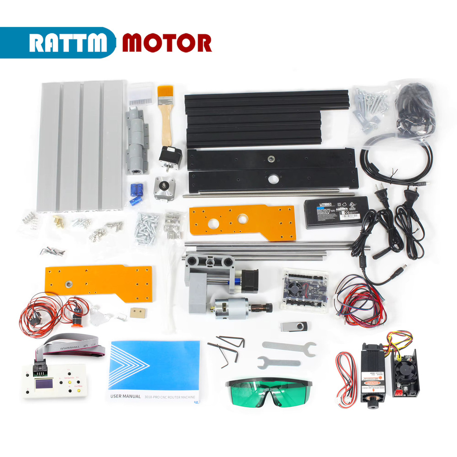 RATTMMOTOR 3018 Pro 3-Achsen-CNC-GRBL-Steuerung DIY Mini-Lasergravur-Fräsmaschine mit E-Stopp und Offline-Controller - Bild 2