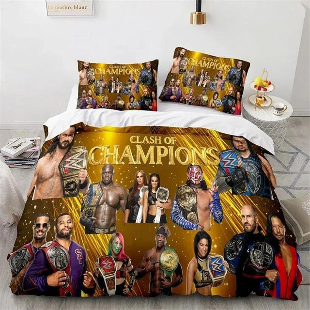 Bettwäsche-Set WWE 3D-Druck Design für Kinder mit Bettbezug und Kissenbezug, Mehrfarbig, B/H: 133 x 70 cm - Bild 1