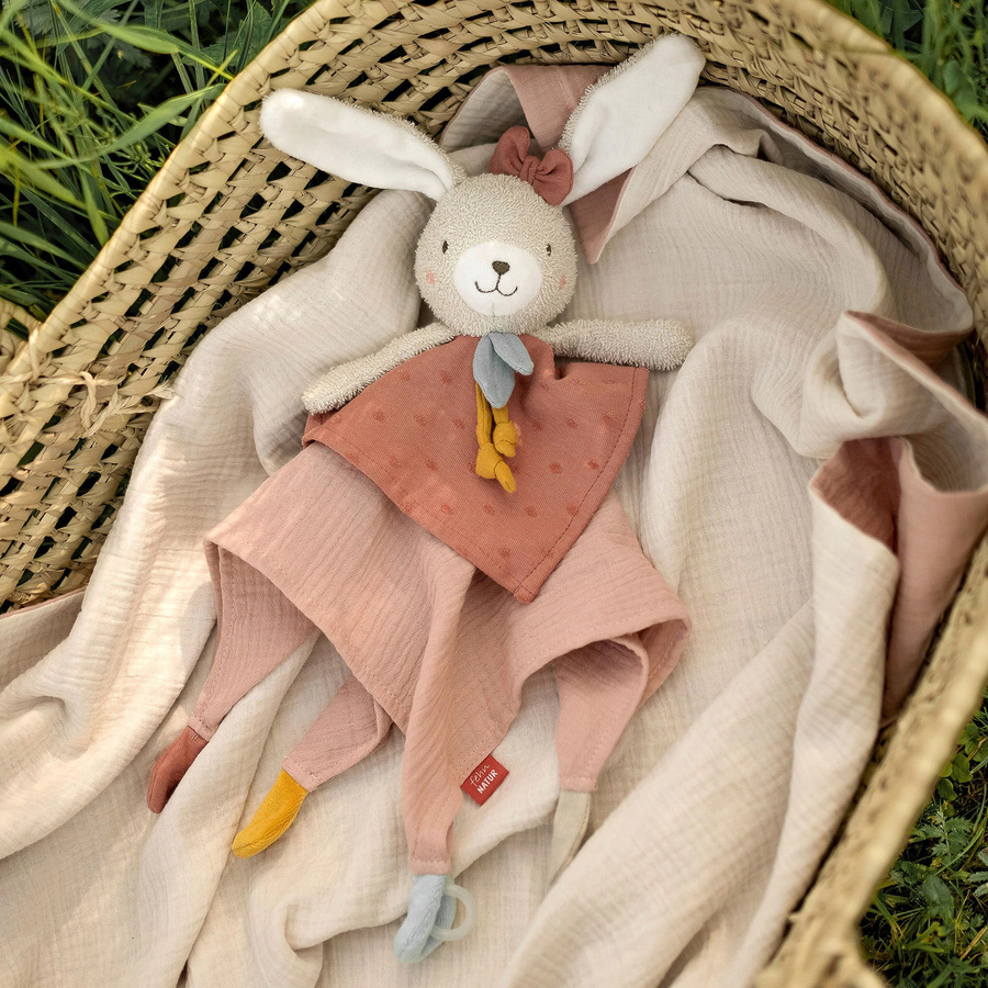 Fehn Schmusetuch Hase Bio-Baumwolle rosa ab Geburt - Bild 2