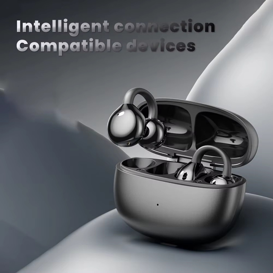 UYUXIO Clip-On Open-Ear Ohrhörer mit Bluetooth 5.4, Schwarz, 72 Stunden Akkulaufzeit - Bild 2