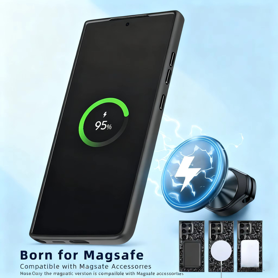 MagSafe Schutzhülle aus geschmiedeter Kohlefaser für Samsung Galaxy S25 Ultra und S24 Ultra Plus mit Legierungslinse in verschiedenen Farben - Bild 1