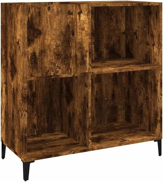 vidaXL Plattenschrank in Räuchereiche mit Metall, B/T/H: 84,5 x 38 x 89 cm - Bild 1