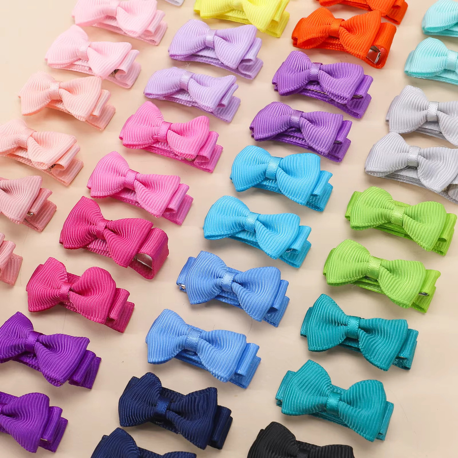 BABY BOWS Haarschleifen Clips, 100 Stück, Bonbonfarben, Kinder - Bild 2