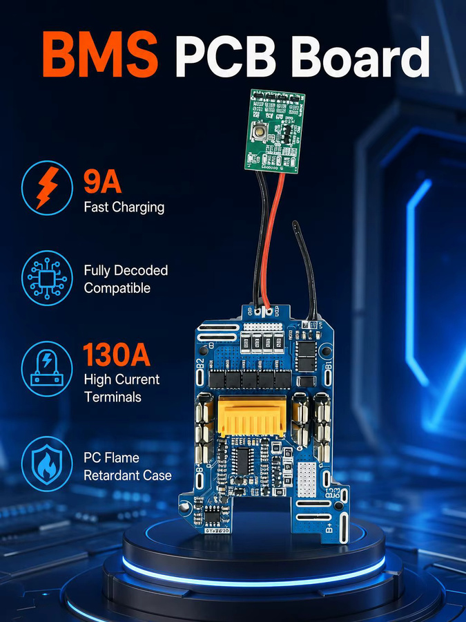 BMS PCBA Balancier-Ladeplatine für Makita 18V Li-Ionen-Akkugehäuse BL1850 in Blau - Bild 1
