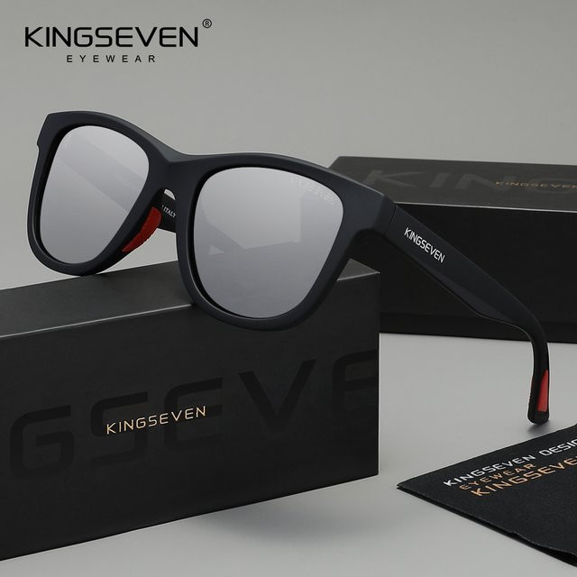 KINGSEVEN Sonnenbrille, Square, Vollrand, Kunststoff, Schwarz, Unisex - Bild 1