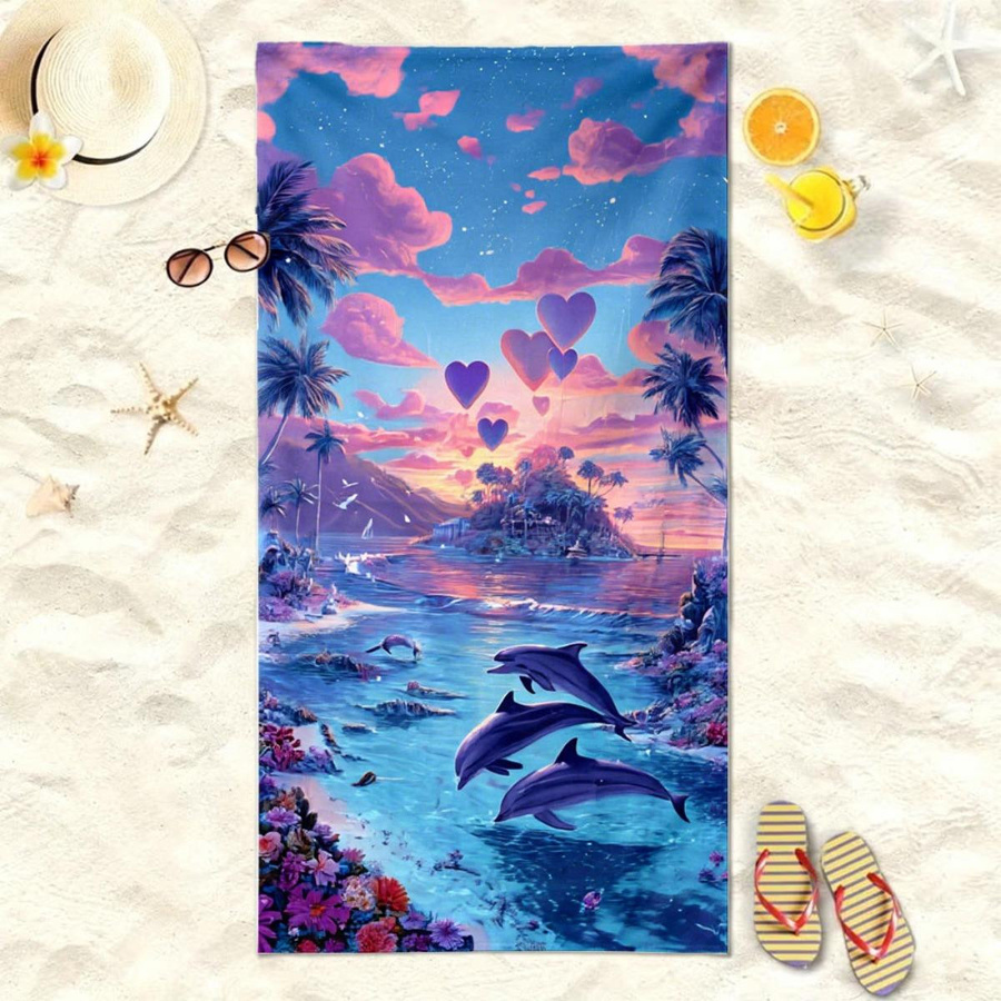 Weiche Strandtücher mit coolen Prints für Reisen und Strandtage, B: 40 cm, H: 60 cm - Bild 2