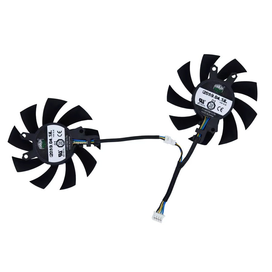 KUROUTOSHIKOU VGA GPU Kühler Grafikkarte Lüfter Set für GALAX KFA2 RTX 2070 2060 und Manli RTX 2060 Gallardo, Weiß, 2er-Set - Bild 2