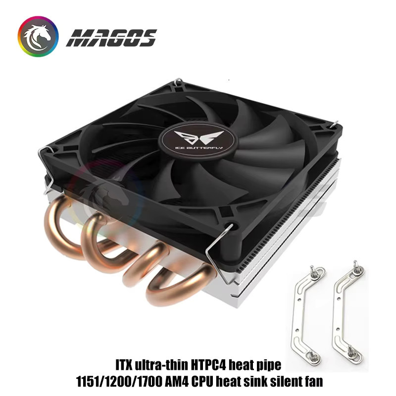 Flying Elephant CPU-Kühler Z39 in Schwarz für Mini-ITX-Gehäuse mit 4 Heatpipes und PWM-Lüfter zur Luftkühlung für AMD und Intel - Bild 2