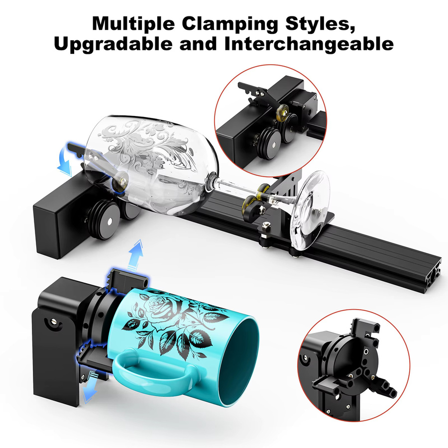 Twotrees TS5 Rotationslasergravierer CNC-Maschine in Schwarz für Stanley Cup, Kugeln und Kreise - Bild 5