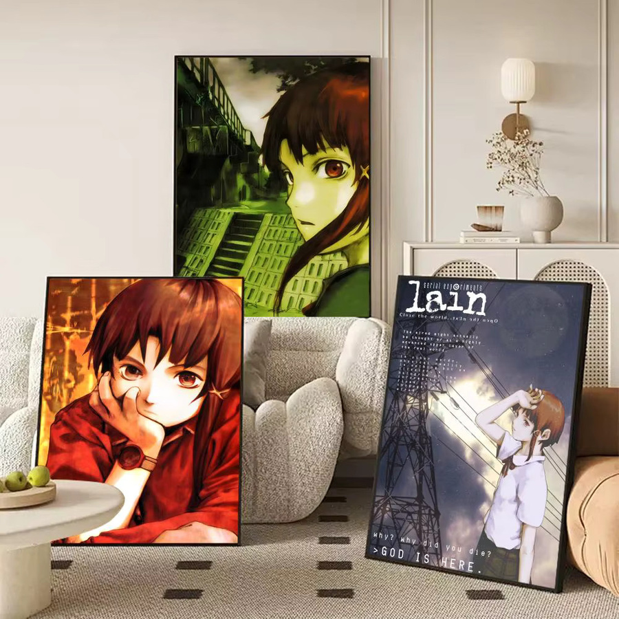 Serielle Experimente L-Lain Poster Abstrakte Wandkunst in Schwarz und Mehrfarbig, Rechteckiges Wandbild aus Papier für dein Wohnzimmer oder Schlafzimmer - Bild 4