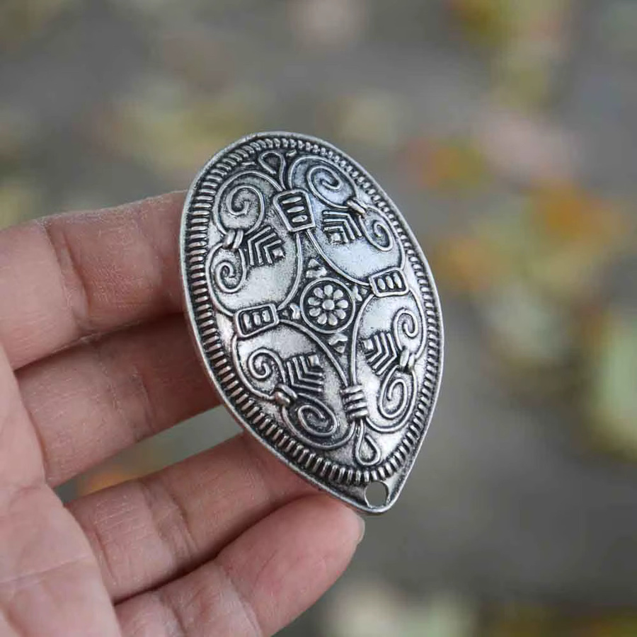 Nostalgia Wikinger Brosche, Silber, Unisex, Vintage - Bild 2