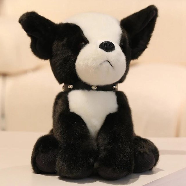 BC Pet Supplies Kawaii Simulationswelpen Plüschtiere, Husky Schnauzer Bulldogge, Schwarz - Bild 1