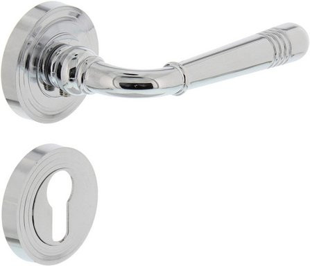 Intersteel Türdrücker Helena mit Rosette in Silber matt aus Zink - Bild 1