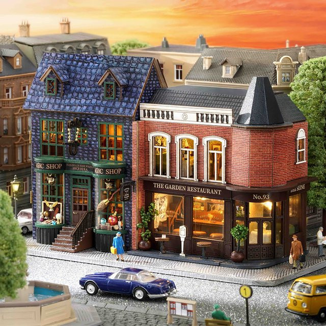 zuuton Mini Montage Modell Villa Architektur Kit, 3D Puzzle Puppenhaus, Mehrfarbig - Bild 1