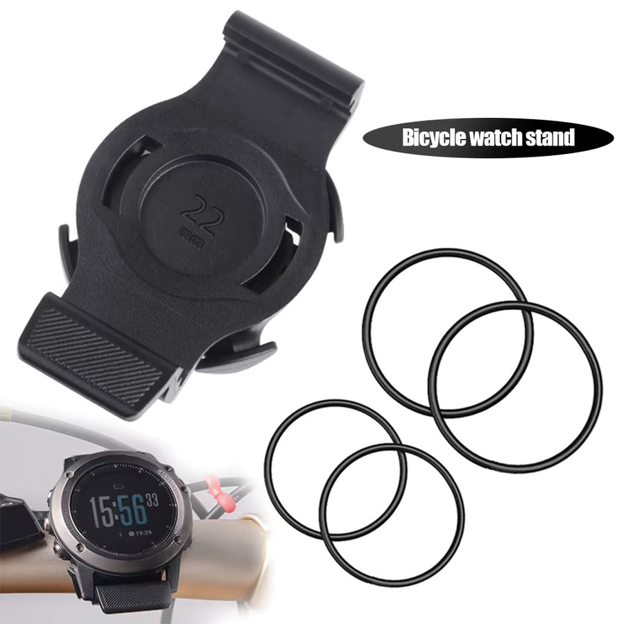 QuickFit Fahrrad-Stoppuhrhalterung für Garmin Fenix 3/5/6/7/MK2, MTB Fahrradcomputer-Halterung in Schwarz, passend für 20/22/26mm Lenker - Bild 2
