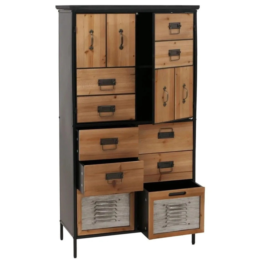 Apothekerkommode MCW-O80 Highboard im Vintage Shabby-Look, Farbe Braun, B/H/T: 136 x 73 x 35 cm - Bild 2