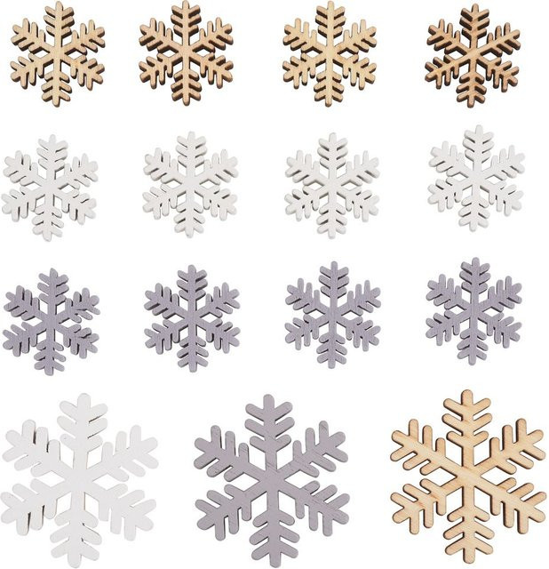 VBS Streuteile Schneeflocken-Mix aus Sperrholz für Winter, Weihnachten und Advent - Bild 1