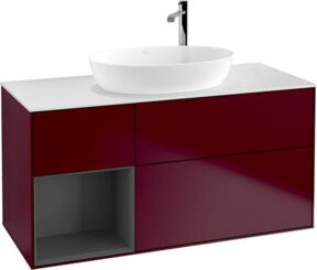 V&B Waschtischunterschrank Finion mit Wandbeleuchtung, Anthrazit lackiert, Breite: 120 cm, Tiefe: 50,1 cm, Höhe: 50,1 cm - Bild 1