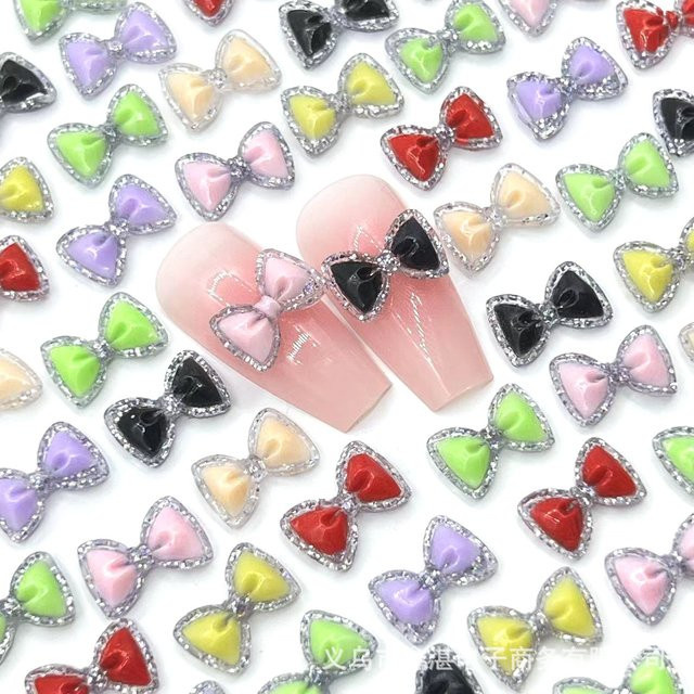 Zhou Nailart Bowtie-Nagelanhänger aus Kunstharz, Glänzend, 200 Stück - Bild 1