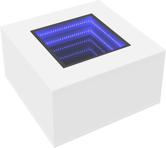 vidaXL LED-Couchtisch in Weiß aus Holzwerkstoff und Glas, B/T/H: 60 x 60 x 40 cm - Bild 1