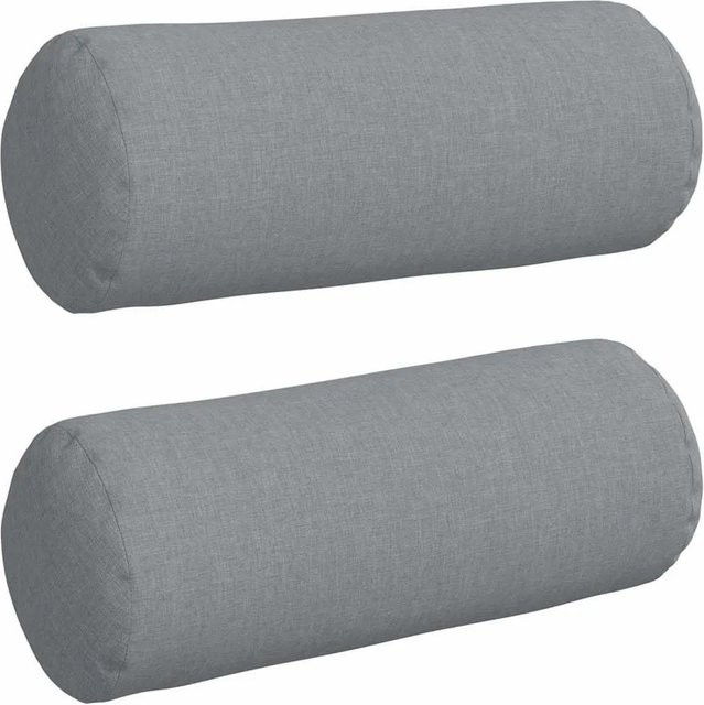 vidaXL Bolsterkissen 2er-Set Hellgrau Rund Ø 15 x 40 cm aus Polyester - Bild 1