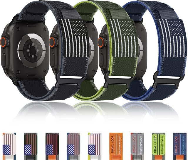 LCAPLE Uhrenarmband Textil/NATO, Schwarz, Unisex - Bild 1