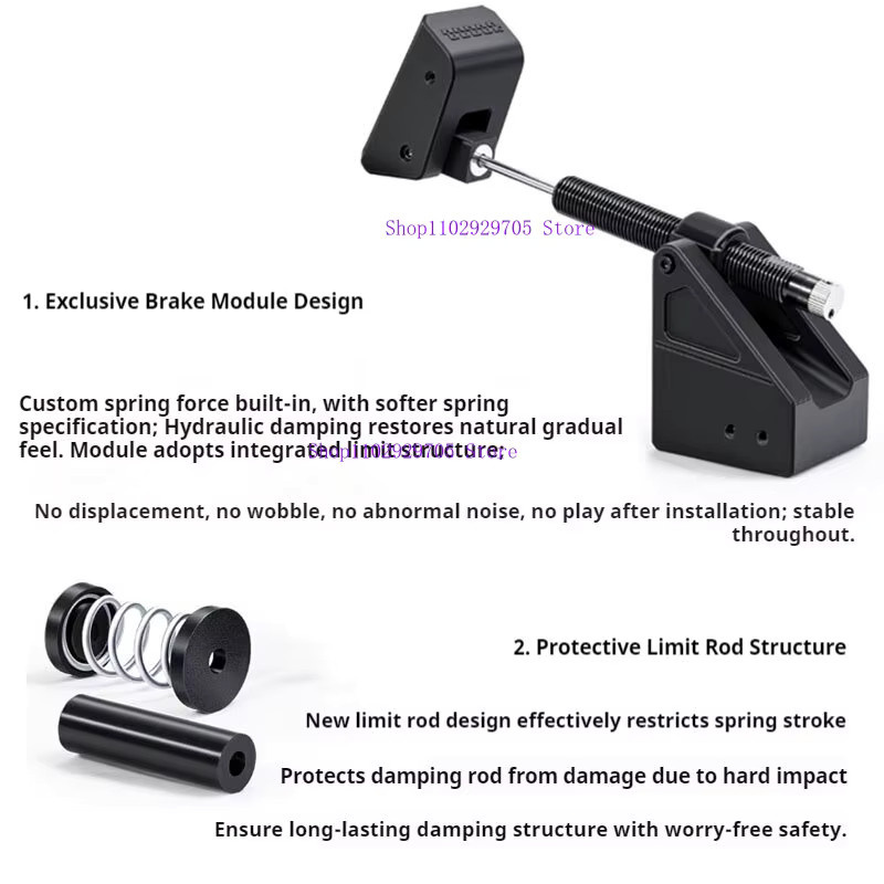 Logitech Upgrade-Kit für Gas- und Bremspedale mit hydraulischer Dämpfung in Schwarz für RS/RS 50 Pedale - Bild 3