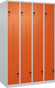 C+P Z-Spind Classic PLUS Spind mit 8 Fächern, Grau und Orange, Stahl, H x B x T: 185 x 120 x 50 cm - Bild 1
