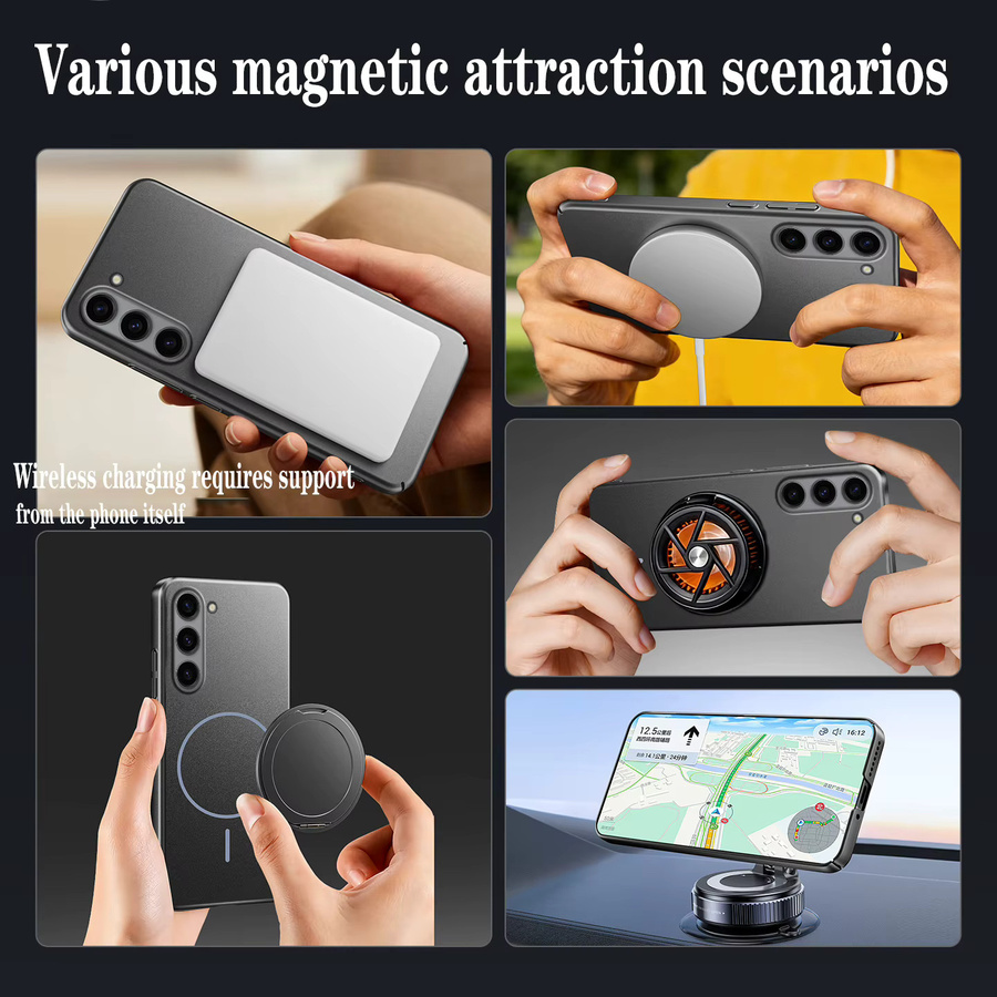 Magnetische Schutzhülle für Samsung Galaxy S25 S24 S23 S22 Ultra Plus in Blau, Stoßfeste PC-Hülle mit MagSafe-Kompatibilität und mattierter Metall-Lackierung - Bild 3