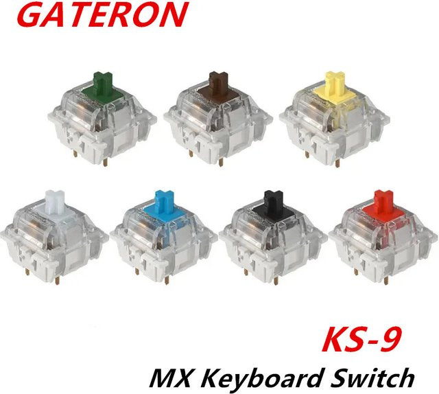 Gateron KS-9 Mechanische Tastatur Schalter 3-Pin in Blau und Multicolour, kompatibel mit Cherry MX, RGB-Unterstützung - Bild 1