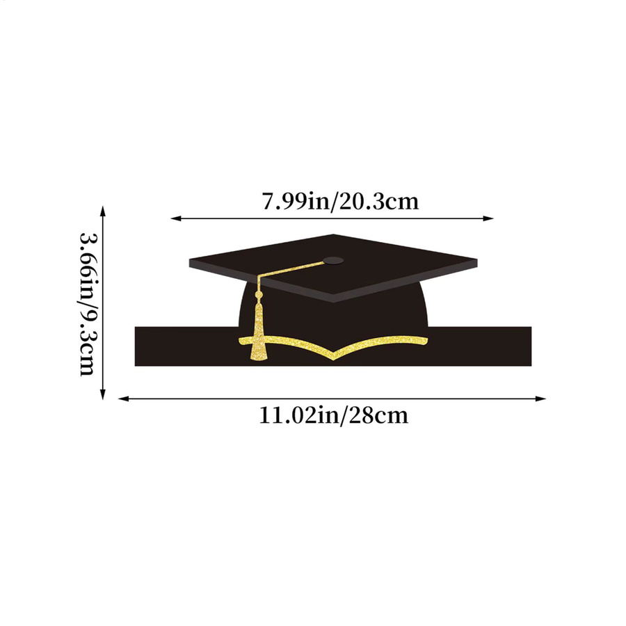 10 Stück Papier-Doktorhüte in Schwarz für Abschlussfeiern und Zeremonien, Unisex Einweg-Absolventenhüte als Foto-Requisiten und Dekoration - Bild 6
