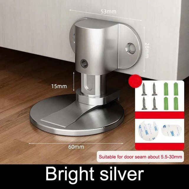 Magnetischer Türstopper mit Saugnapf aus Edelstahl von Yiran Furniture, perforationsfrei, erhältlich in Silber, Schwarz, Gold, Rot und Grün - Bild 1