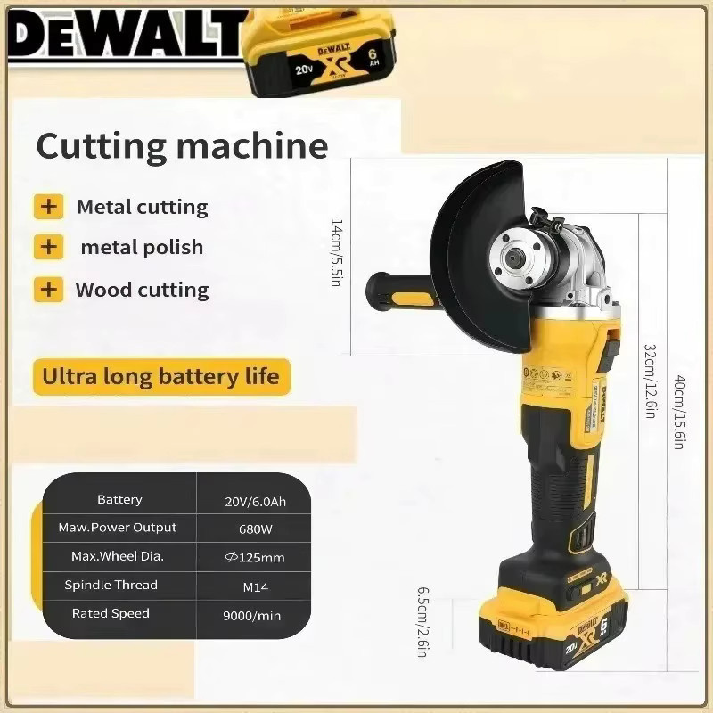 DeWalt DCG406 Akku-Winkelschleifer Gelb, bürstenlos, 125 mm, 9000 U/min, für 18V Akku - Bild 5