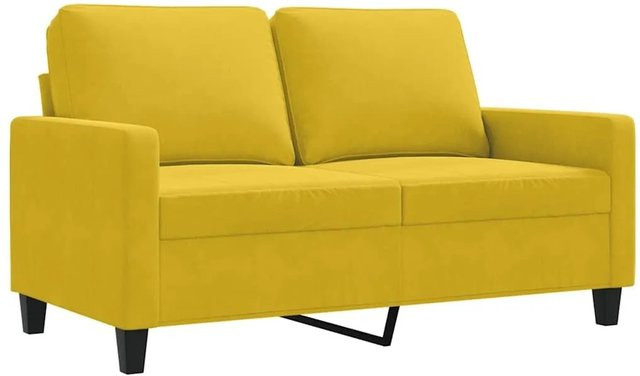 vidaXL 2-Sitzer-Sofa in Gelb mit Samtbezug und Metallrahmen, Breite: 120 cm - Bild 1