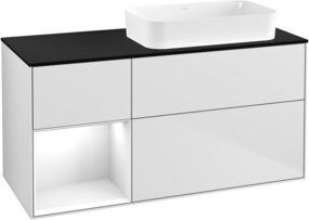V&B Waschtischunterschrank Finion mit Wandbeleuchtung, Farbe Weiß, B/T/H: 120 x 60 cm - Bild 1
