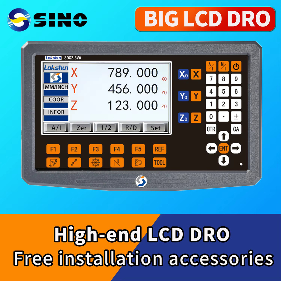 SINO SDS2-3VA Digitales Anzeigekit mit KA35-Glas-Linearskala-Encodern für 2-Achsen- und 3-Achsen-DRO an Drehmaschinen, Schleifmaschinen und Fräsmaschinen - Bild 3