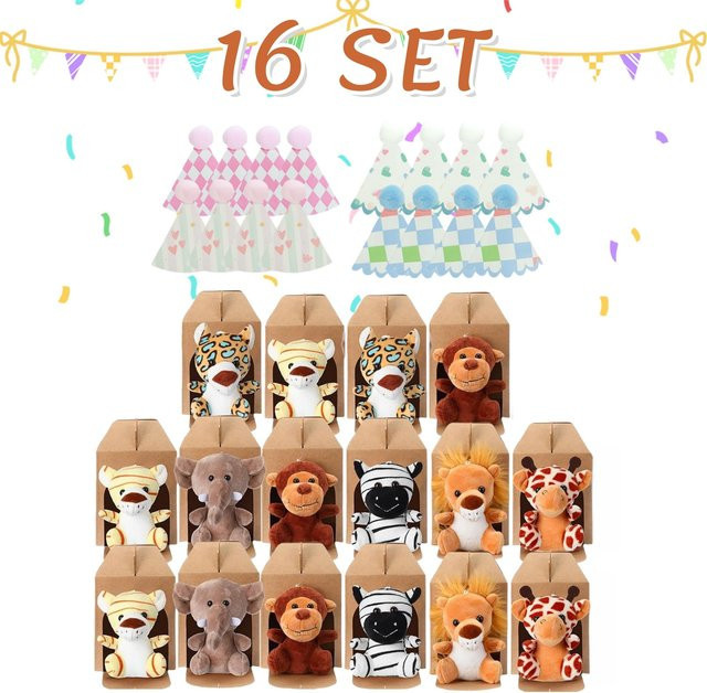 Linyi toy Mini Safari Plüschtiere Dschungeltier, 12-20 Stück Set, ab 14 Jahren - Bild 1