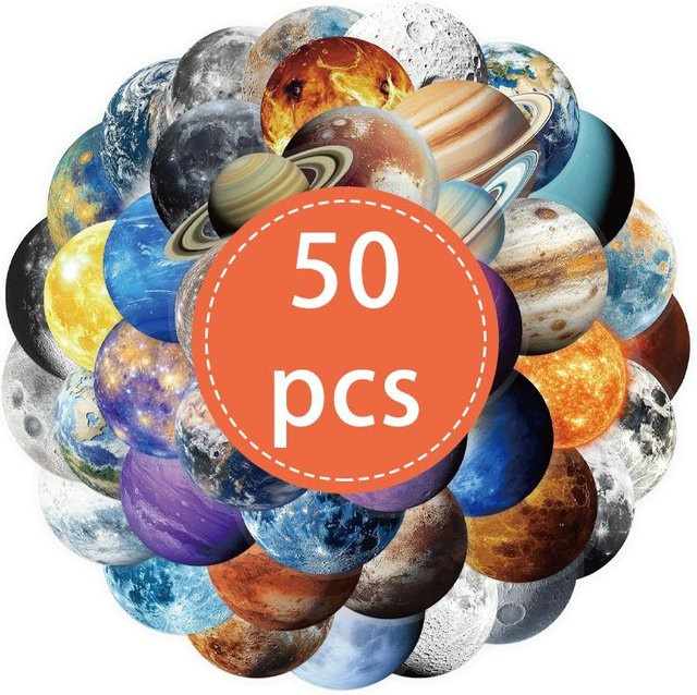 Linyi toy Weltraumforschung Aufkleber Planet Mond Astronomie 50-teiliges Set - Bild 1