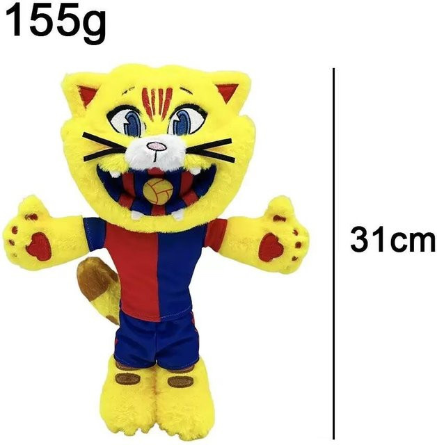 Yiran toy Fußball Maskottchen Katze Plüschtier, 31cm, Gelb - Bild 1