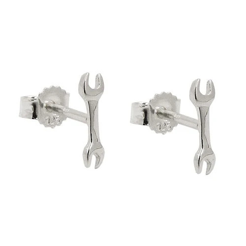 Colfem Ohrstecker Schraubenschlüssel, 925 Silber, Unisex - Bild 1