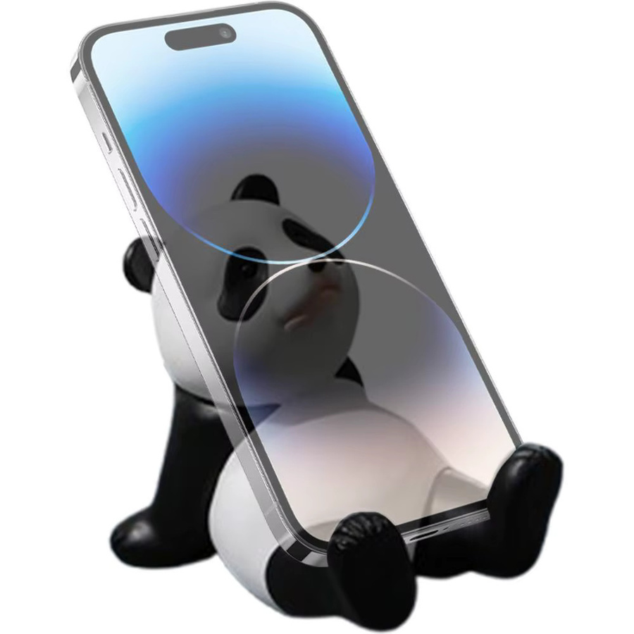 Dekorativer Telefonständer in Panda-Form aus Kunststoff, weißer Desktop-Handyhalter rutschfest und stabil - Bild 6