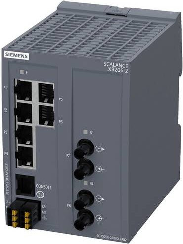 Siemens Industrial Ethernet Switch 6GK5206-2BB00-2AB2, 100 Mbit/s, Grau - Bild 1